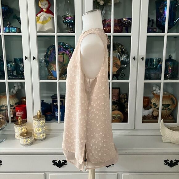 Sleeveless Blouse Polka Dot Chiffon  Roz & Ali  Sz Small - Picture 5 of 10